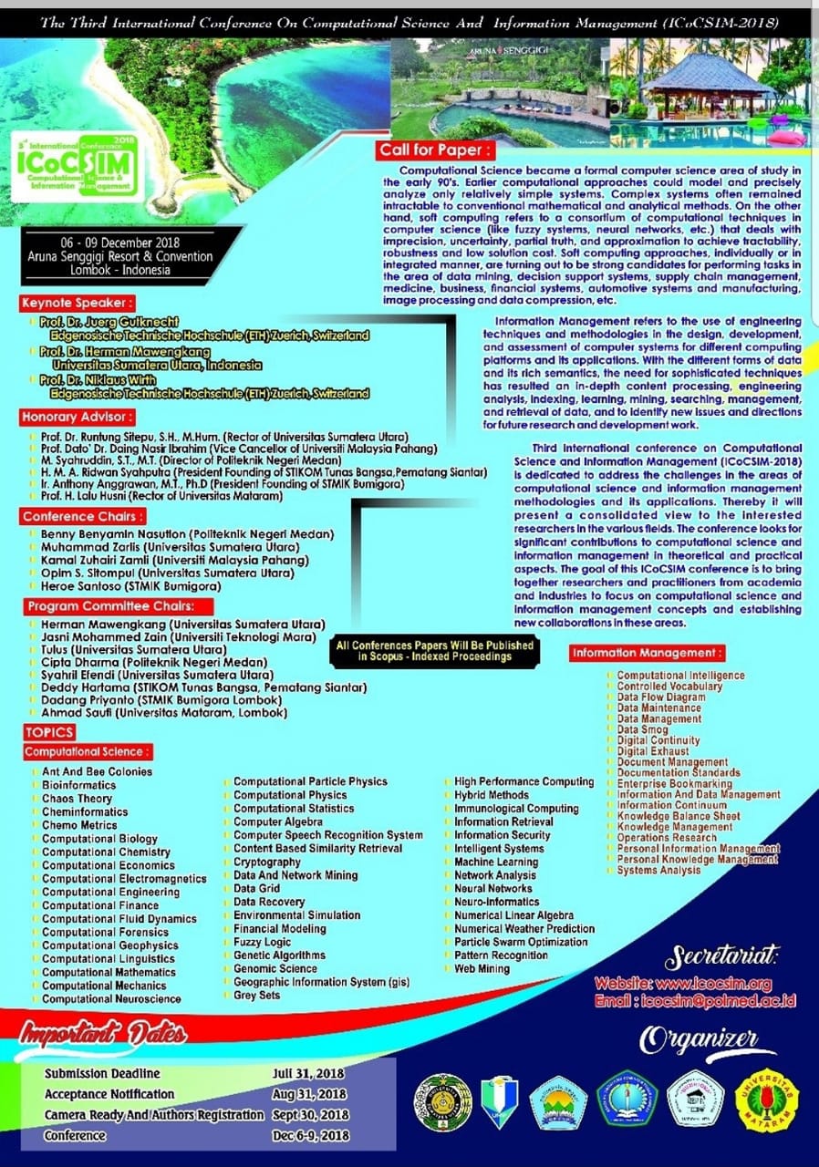The 3rd International Conference on Computational Science and ...